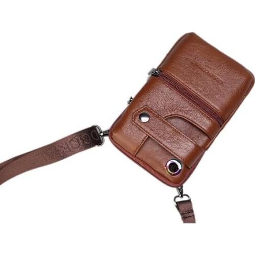 Male Travel Waist Bag Purse Genuine Leather Fanny Pack Waist Packs Men Messenger Shoulder Bags for Men Belt Bag Phone Pouch
