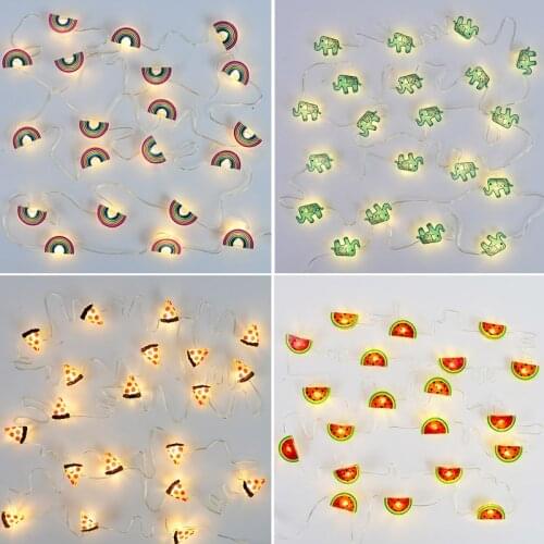 2M 20LED Flamingo String Lights Pineapple Unicorn Lights Garland For Outdoor Hawaii Tropical Summer Wedding Party Decor LED Lamp