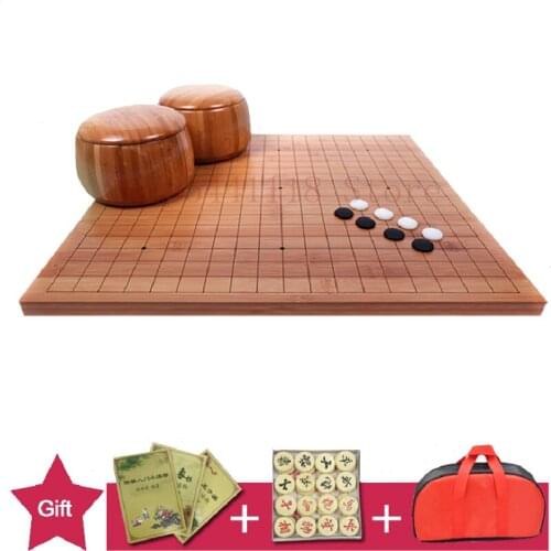 Go Chess Set 361 Pieces For 19 Road Wood Board Flat Cover Bamboo Jar Chinese Game of Go Melamine Yunzi Weiqi