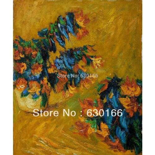 Pure Handmade Oil Painting Flowers - Red Azaleas in a Pot by Claude Monet Still Life Painting Kitchen