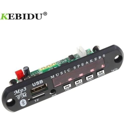Kebidu Bluetooth USB MP3 Power Supply FM Radio DC 12V Audio Module MP3 Decoder Board For Car Remote Music Speaker