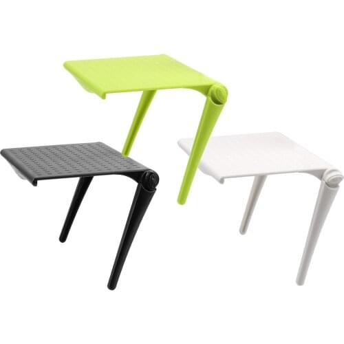 Display Shelf Creative Plastic TV Rack Folding Storage Shelf Desktop Desk Organizer Storage Rack Clip