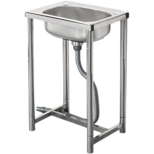 Kitchen Thickened Stainless Steel Vegetable Washing Basin Single Sink fregad with Bracket Sink Sink Large Single Basin Sink with