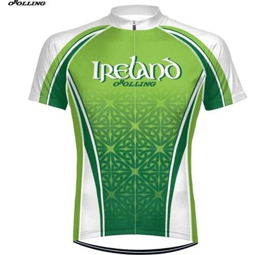 New Green 2018 IRELAND Team Cycling Jersey Customized Road Mountain Race Top Classical OROLLING