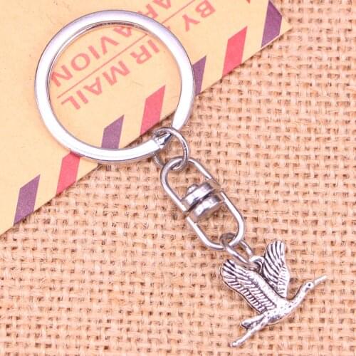 New Fashion Keychain 20x14mm wild goose bird Pendants DIY Men Jewelry Car Key Chain Ring Holder Souvenir For Gift