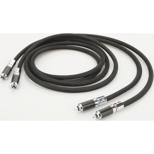 Pair 100% Pure Solid Silver Phono to Phono Stereo Analogue Interconnect Cable Compatible with Speaker, AMP, Turntable, Receiver