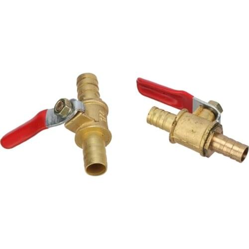 Water Flow Switch 8mm 10mm Garden Hose Barbed Ball Valve Inline Brass Universal Tap Straight Shutoff Ball Valve Garden Fittings