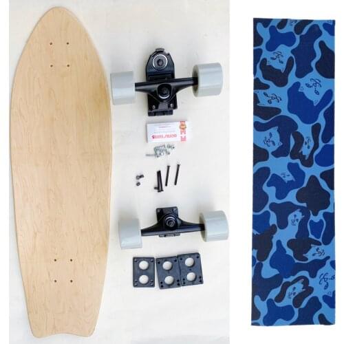 Complete surf skateboard 30*10inch skateboard decks bamboo maple mixed and epoxy glue bearings surf skate wheels