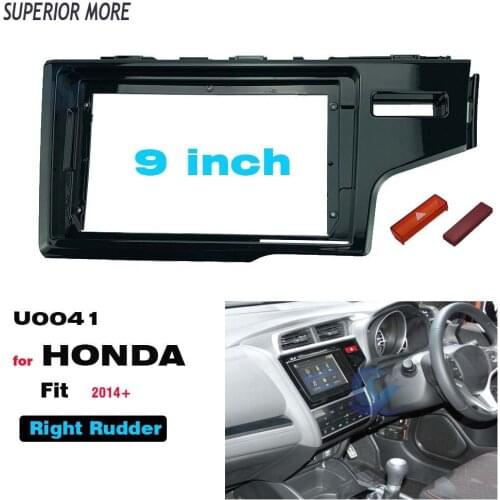 2 Din 9 Inch Radio Fascia for Honda Fit 2014+ Right Hand Drive Stereo Panel Dashboard Installation Trim Kit DVD Frame Bezel