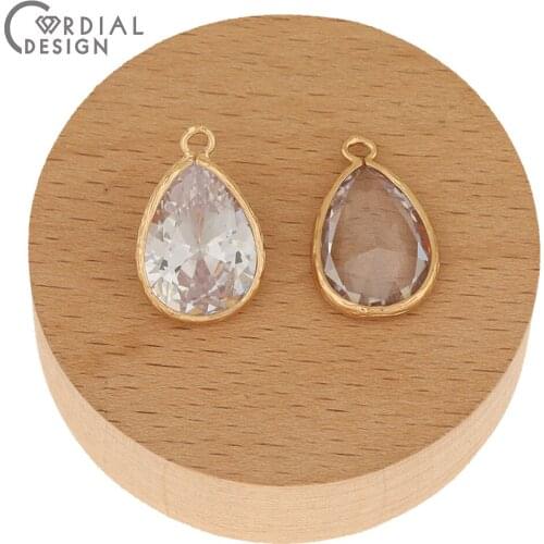 Cordial Design 50Pcs 15*23MM Earrings Accessories/CZ Pendant/Earring Making/Hand Made/DIY Charms/Jewelry Findings & Components