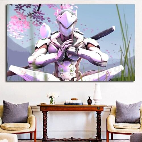 Shadder Genji Overwatchs Wall Art Canvas Poster And Print Canvas Painting Decorative Picture For Office Living Room Home Decor