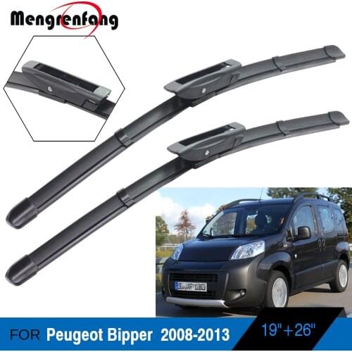 For Peugeot Bipper Car Front Windscreen Wiper Soft Rubber Wiper Blades Bayonet Arms 2008 2009 2010 2011 2012 2013