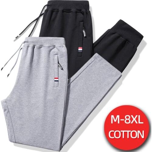 Casual Trousers Oversized 8XL Sweatpants Joggers Men Baggy Cotton Casual Pants Drawstring Fitness Sportswear Gyms Jogging 2021