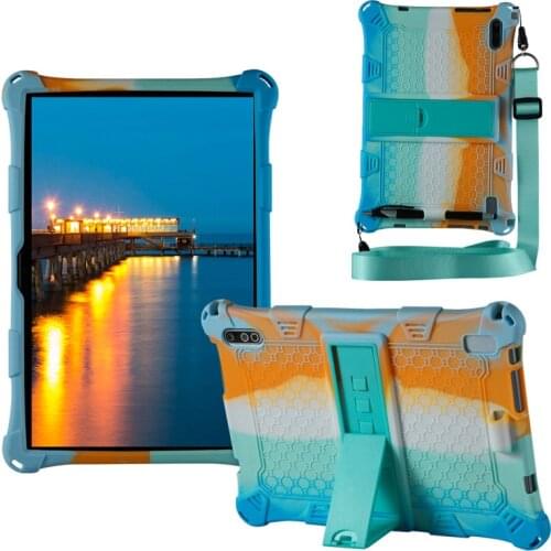 Kids Safe Shockproof Silicone Cover For BMAX MaxPad I10 10.1inch Tablet With Detachable Kickstand And Shoulder StraP For BMAX
