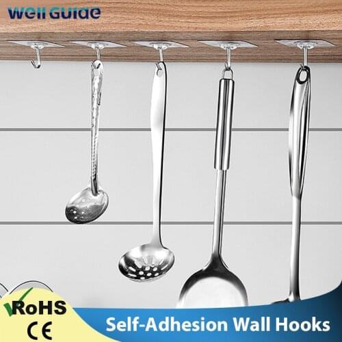 Universal Hook Home Kitchen Wall Rack Strong Adhesive Wall Hook Adhesive Hook is Strong And Transparent Punch-Free