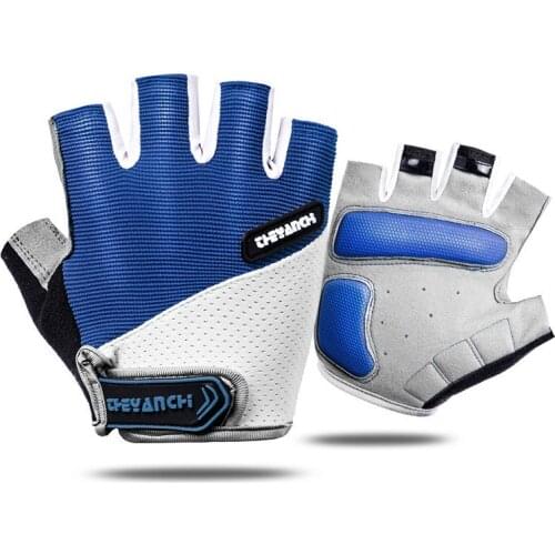 Cycling Gloves Mens Half-Finger Gloves Womens Thick Non-Slip Microfiber Butterfly Net Breathable Barbell Cycling Fitness Glove