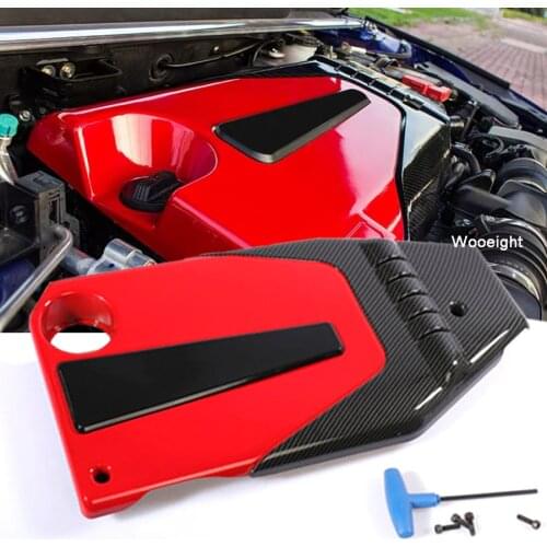 Wooeight Carbon Fiber Style Car Engine Cover Bonnet Hood Anti-Dust Decorative Cover Fit for Honda Civic 2016 Accord 1.5L 2018