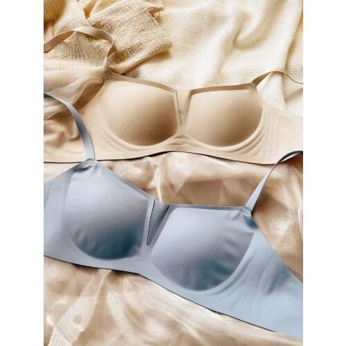 Womens big breasts bras thin breathable no steel ring underwear breast support exercise yoga adjustment type lingerie