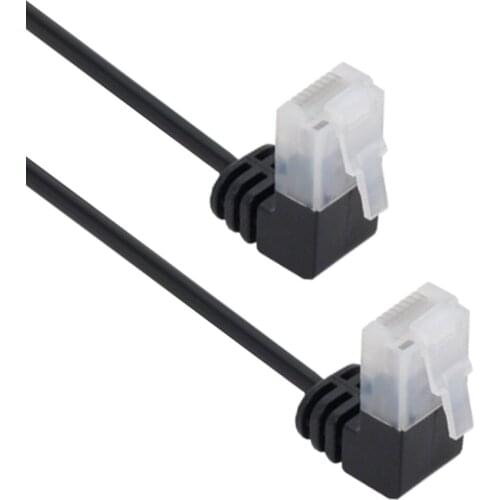 Zihan Ultra Slim Cat6 Ethernet Cable RJ45 Up Angled 25cm UTP Network Cable Patch Cord 90 Degree Cat6a Lan for Laptop Router