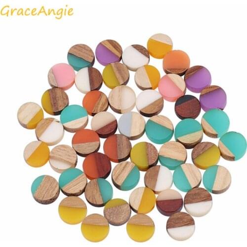 10pcs Resin Wood Eardrop Round Rectangle Beads Earring Pendant Necklace Charms Supplies for Jewelry Finding DIY Women Jewelry