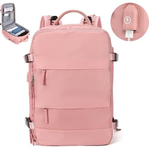 17 Inch USB Backpack for Woman Pencil Cases School Girl Laptop Backpack Waterproof Dry Wet Backpack Mans Luggage-Bags M137
