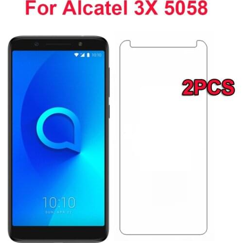 2PCS For Alcatel 3X 5058 Glass Protector 9H Protective Tempered Glass For Alcatel 3X 5058 Glass Screen Protector Film