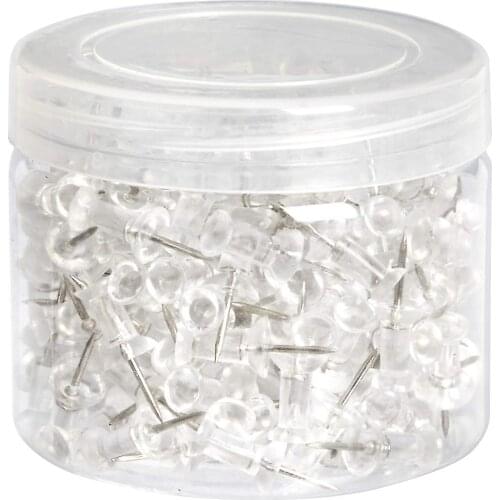 200Pcs Transparent Pushpins Map Push Pins Tacks for School Home Office School Supplies