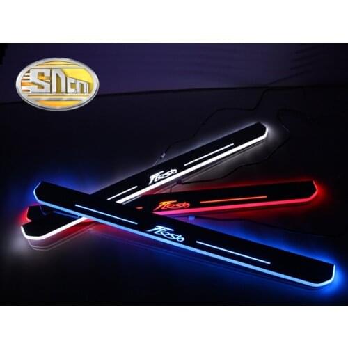 4pcs For Ford Fiesta 2009-2014 2015 2016 2017 2018 Acrylic Moving LED Welcome Pedal Scuff Plate Pedal Door Sill Pathway Light
