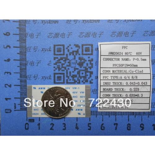 50PIN, FFC/TTL flat line, soft wire, spacing of 0.5MM, 50mm FFC TYPE A, Flexible Flat Cable ROHS