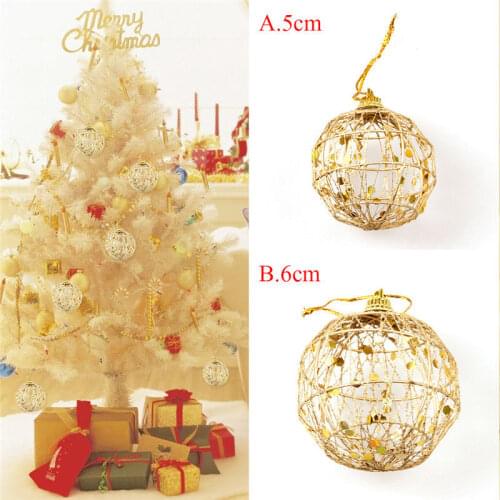 6Pcs/Set Golden Scaled Christmas Ball Glitter Scale Christmas Baubles Xmas Tree Ornament Ball Christmas Tree Decorations