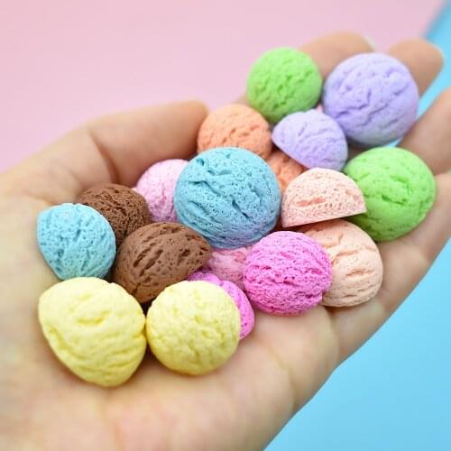 7 Pcs Mini Ice Cream Ball for BJD Doll House Decoration Pretend Play Toy for Kids