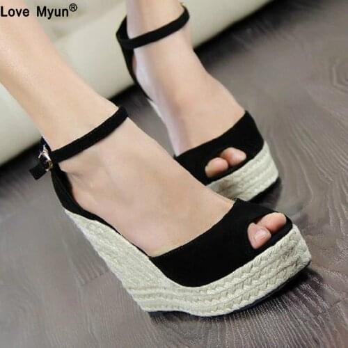 Fashion Superior Quality Comfortable Bohemian Wedges Women Sandals For Ladies Shoes High Platform Open Toe Plus Size cvb78