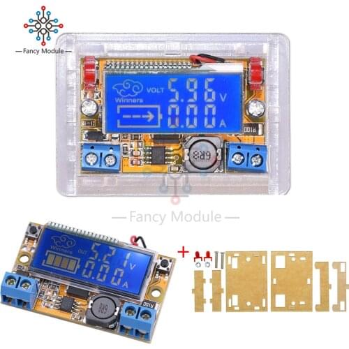 DC-DC Adjustable Step-down Power Supply Module Voltage Current LCD Liquid Crystal Displays 5-32V With Acrylic Case