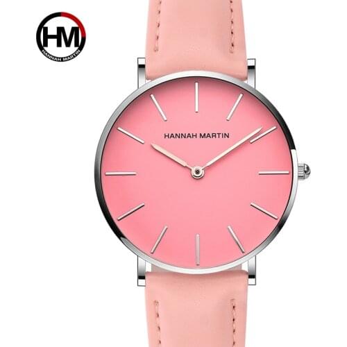 Designer Women Waterproof Watch Fashion Casual Leather 36mm Wristwatches Pink Simple Japan Quartz Movement Relogio Feminino 2018