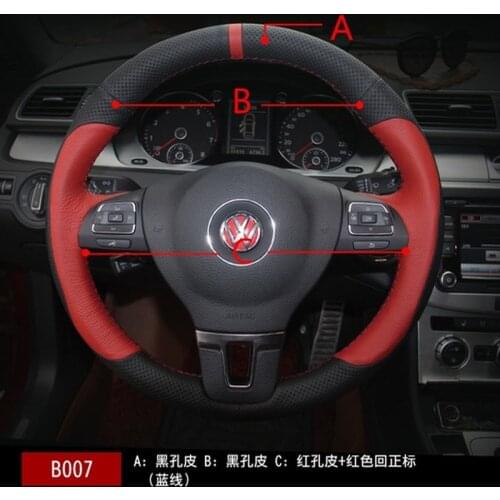 For Volkswagen Tiguan L Lavida CC Passat Touran Series Customized Hand-stitched Suede Leather Car Steering Wheel Cover Interior