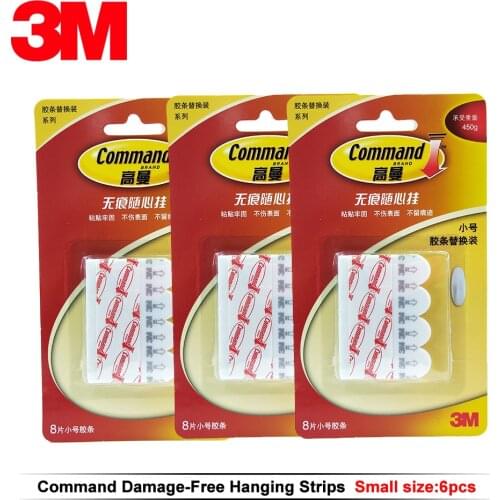 3M command strips Refill Adhesive tape 3m double sided tape , easy to move and rehang Command Products,2 Packs Small Size