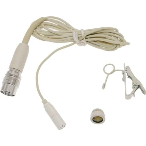 MiCWL Skin Color Condenser Tie Lapel Microphone for Audio-Technica Wireless System Hirose 4Pin Plug