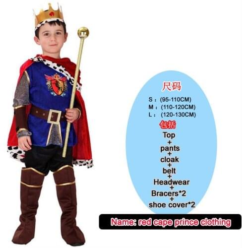 Halloween Purim costumes for kids girls Carnival The King Prince Costume for Boy Boys Children Fantasia Infantil Cosplay child