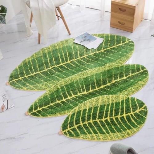1pc S/M/L Size Long plush Leaf Shape Home Mat Water Proof Room Rug Floor Carpet For Living Room Bedroom