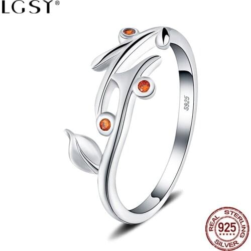LGSY DR1164 925 Sterling Silver Rings Jewelry Crystal Ring Fine Jewelry Romantic Engagement Ring Fashion Jewelry Punk Round Ring