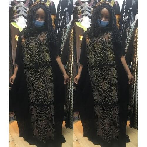 Fashion jubah New Abaya long Dashiki Diamond and Flower Clothes Black Dress Kalama loose and comfortable Muslim Long Robe Lady