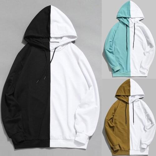 Men hooded sweatshirt leisure street in Europe and America quilts pure color long sleeve head hoodies cotton multicolor