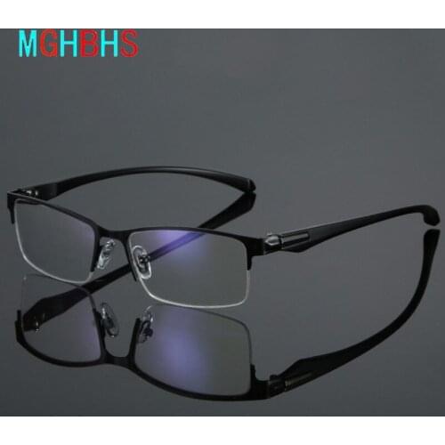 Blue Light Proof Radiating Glasses For Business Men And Metal Half Frame Reading Glasses For Women