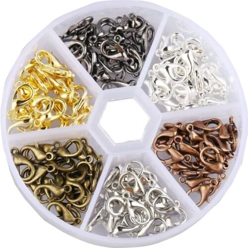 New Alloy Accessories Jewelry Findings Tools Clip Buckle Lobster Clasp Open Jump Rings Earring Hook Jewelry Making Supplies Kit