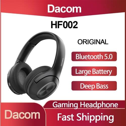 Original Dacom HF002 Bluetooth 5.0 Headphone Deep Bass Wireless Headset Over-Ear Gaming Earphone Built-in Mic For Phone Computer