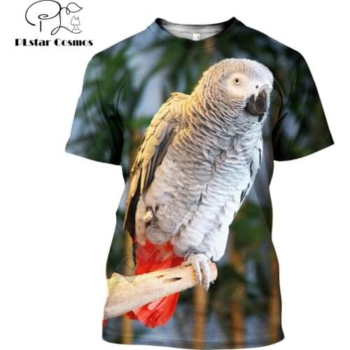 Drop shipping Animal Parrot 3D Printed men t shirt Harajuku Fashion Short sleeve shirt street Casual Unisex tee tops YW001