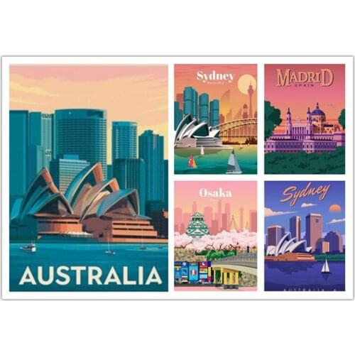 Travel City 5D DIY Diamond Painting Cross Stitch Full Drill Amsterdam Bali Barcelona Paris Europe City Diamond Embroidery Art
