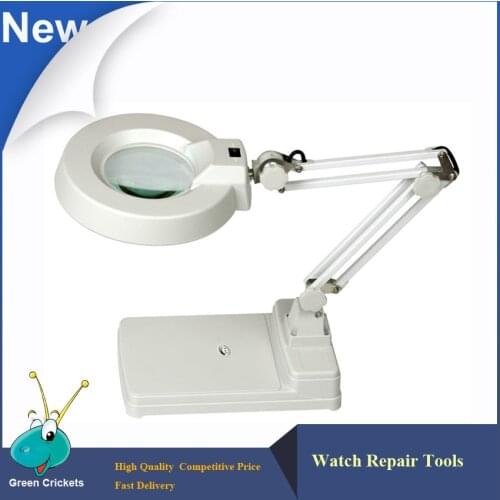5X,10X,20X LT-86C 3 Points Adjustable Table Type Magnifier Lamp,Long arm lights On/Off plastic magnifier loupe with led light
