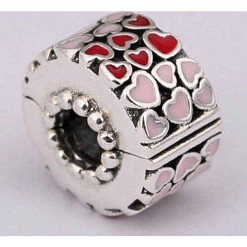 S925 DIY Jewelry Burst of Love Clip Stopper Charm fit Lady Bracelets & Bangles