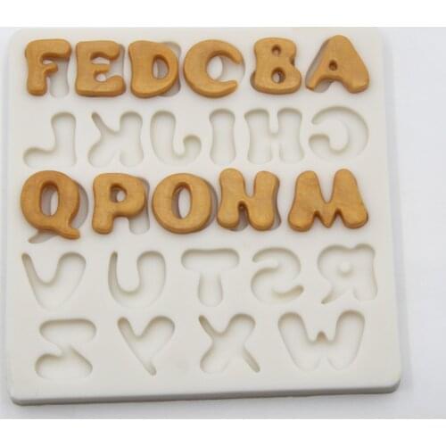 Sugar Craft Tools 3D Fondant Cake Silicone Mold 26 English Letters Chocolate Candy Pan Cookies Tool